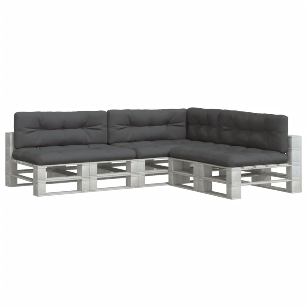 vidaXL Coussins de palette 7 pcs Anthracite Tissu