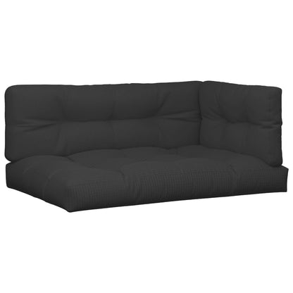 vidaXL Palettenkissen 7-tlg. Schwarz Stoff