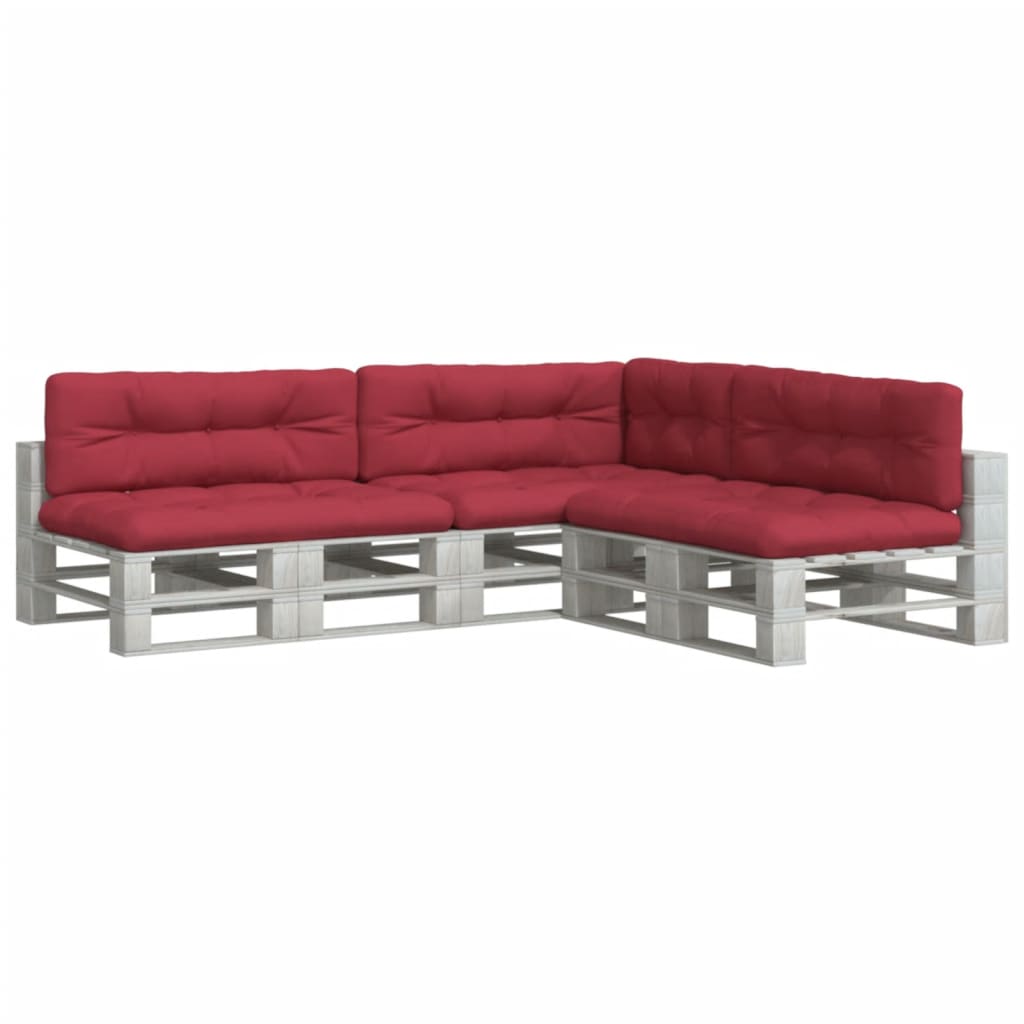 vidaXL Coussins de palette 7 pcs Rouge bordeaux Tissu