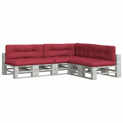 vidaXL Coussins de palette 7 pcs Rouge bordeaux Tissu