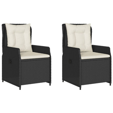 vidaXL Fauteuils de jardin 2 pcs Réglables Noir Résine tressée