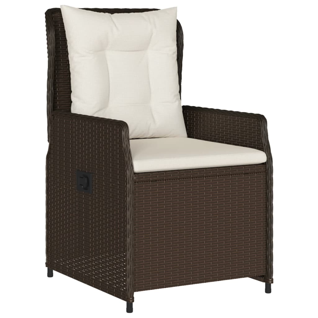 vidaXL Gartensessel 2 Stk. Verstellbar Braun Poly Rattan