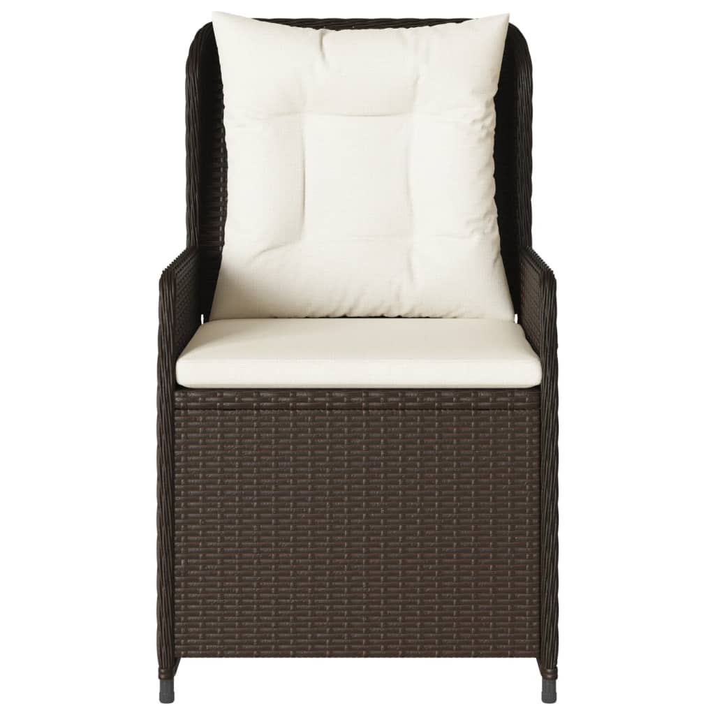 vidaXL Gartensessel 2 Stk. Verstellbar Braun Poly Rattan