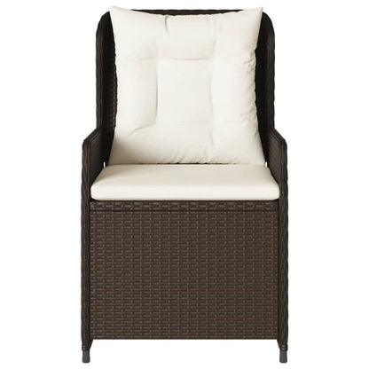 vidaXL Gartensessel 2 Stk. Verstellbar Braun Poly Rattan
