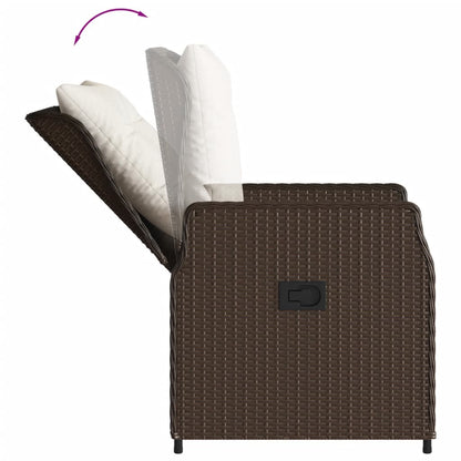 vidaXL Gartensessel 2 Stk. Verstellbar Braun Poly Rattan