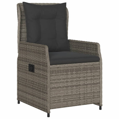 vidaXL Fauteuils de jardin 2 pcs réglables Gris Résine tressée