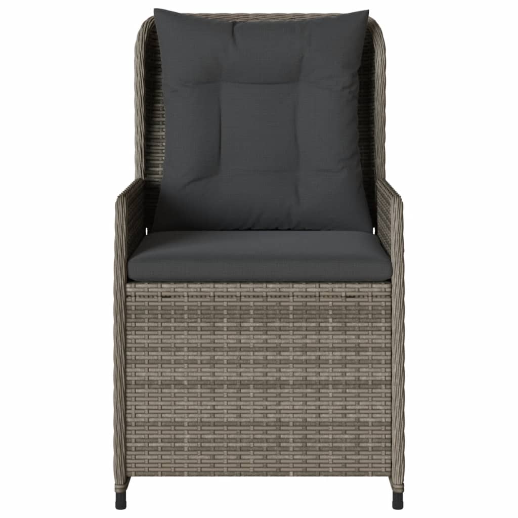 vidaXL Fauteuils de jardin 2 pcs réglables Gris Résine tressée