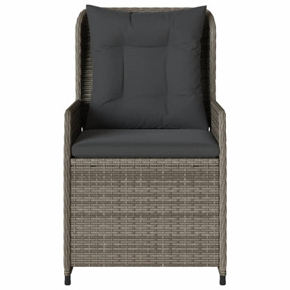 vidaXL Fauteuils de jardin 2 pcs réglables Gris Résine tressée