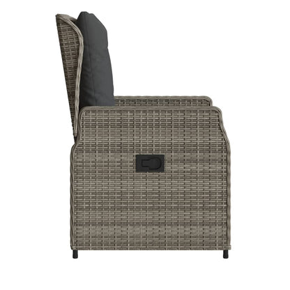 vidaXL Fauteuils de jardin 2 pcs réglables Gris Résine tressée