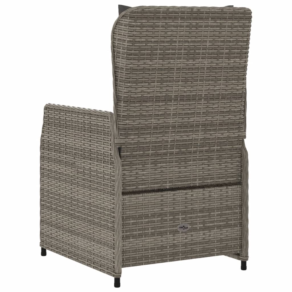 vidaXL Fauteuils de jardin 2 pcs réglables Gris Résine tressée