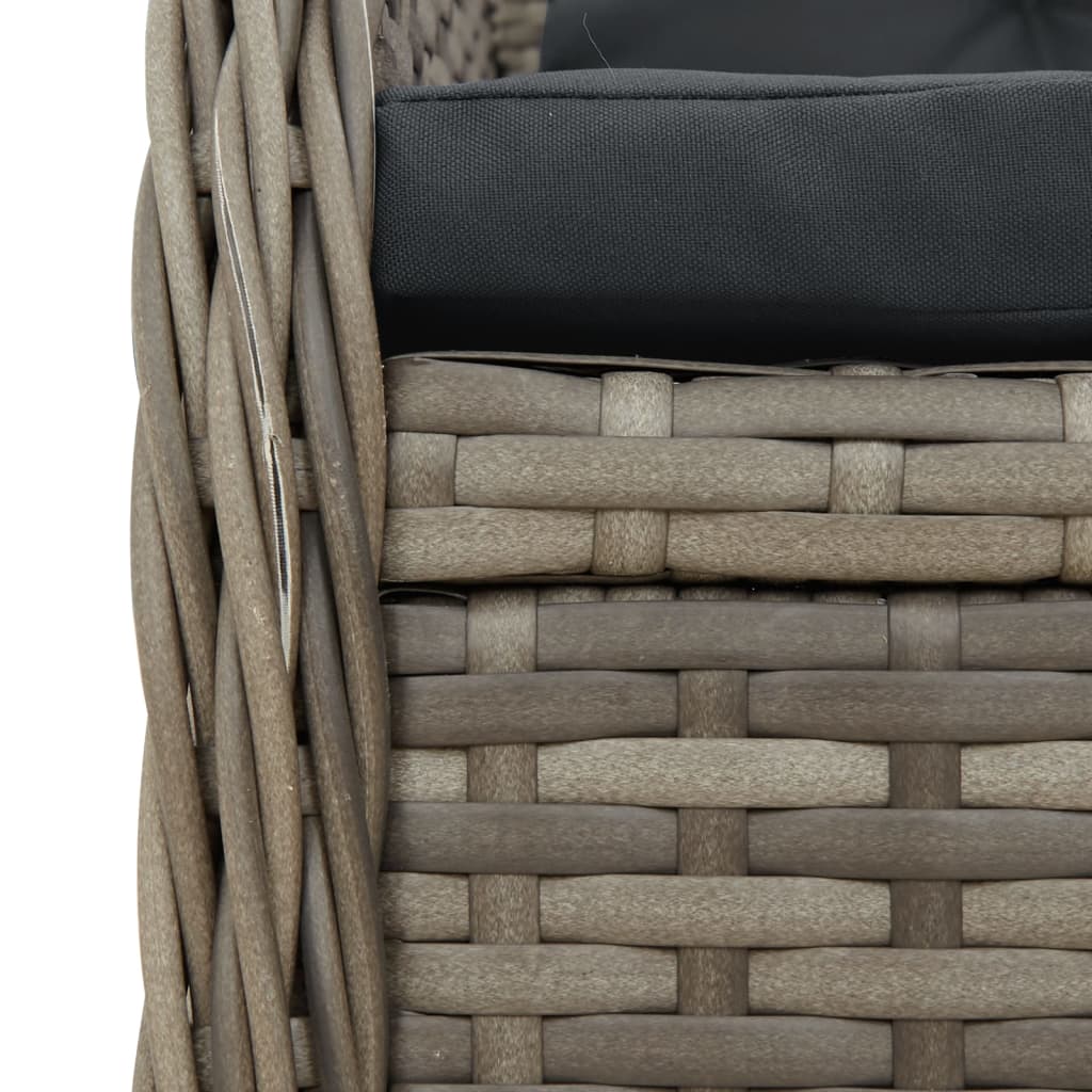 vidaXL Fauteuils de jardin 2 pcs réglables Gris Résine tressée