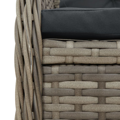 vidaXL Fauteuils de jardin 2 pcs réglables Gris Résine tressée