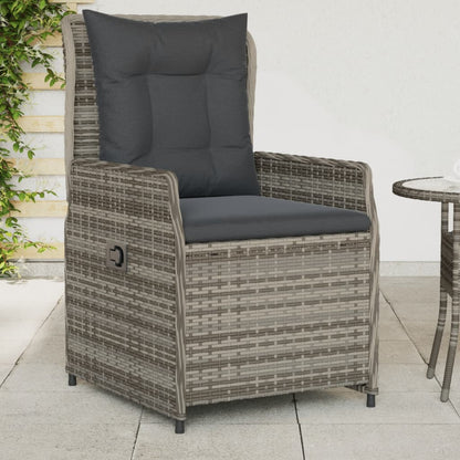 vidaXL Fauteuils de jardin 2 pcs réglables Gris Résine tressée