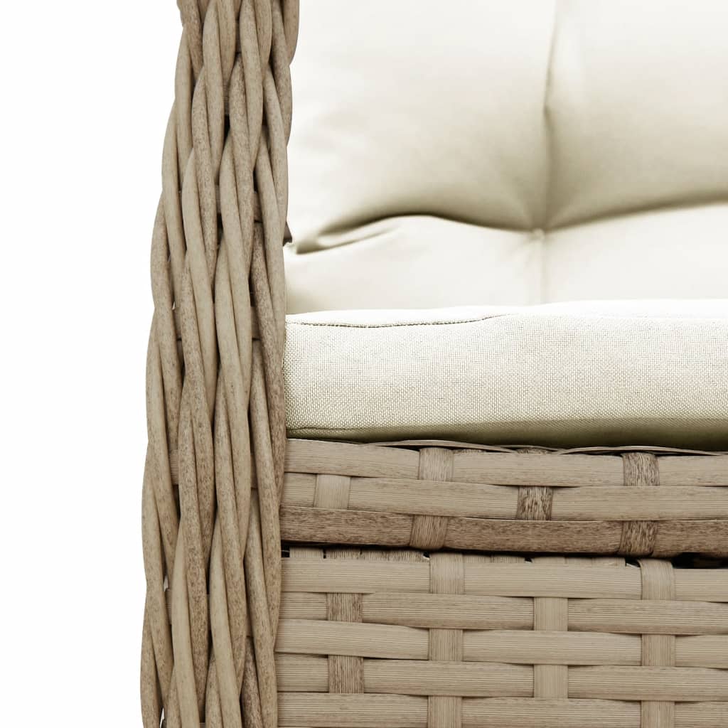 vidaXL Gartensessel 2 Stk. Verstellbar Beige Poly Rattan