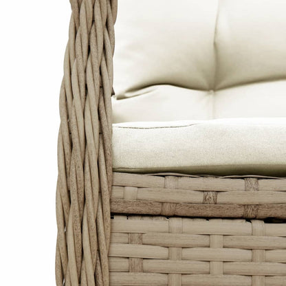 vidaXL Gartensessel 2 Stk. Verstellbar Beige Poly Rattan