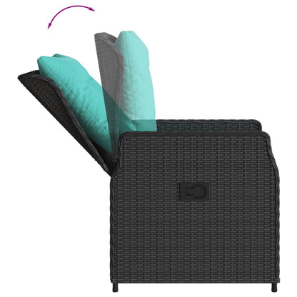 Liegende Gartenstühle 2 Stk. Schwarz Poly Rattan