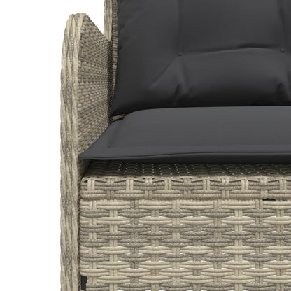 vidaXL Gartensofa in L-Form mit Kissen Hellgrau Poly Rattan