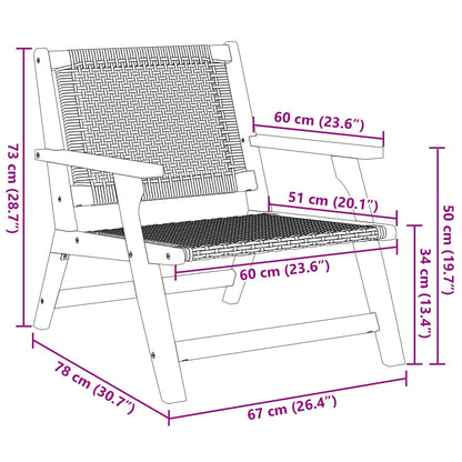 vidaXL Chaises de jardin avec table 3 pcs Noir Bois d'acacia massif