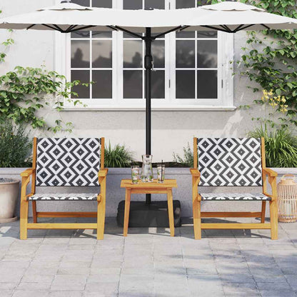 vidaXL Gartenstühle mit Tisch 3 pcs Schwarz und Weiß Massivholz Akazie