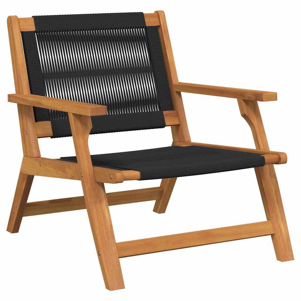 vidaXL Gartenstühle mit Tisch 3 pcs Schwarz Massivholz Akazie