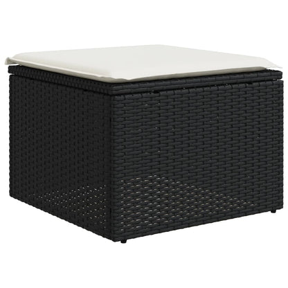 vidaXL Ensemble de canapés de jardin 4 pièces avec coussins, résine tressée noire