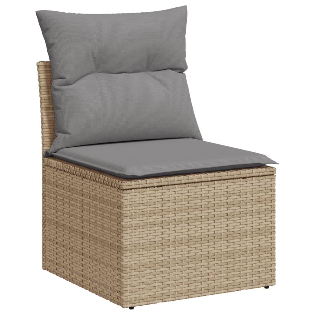 vidaXL Ensemble de canapés de jardin 4 pcs avec coussins en résine tressée beige