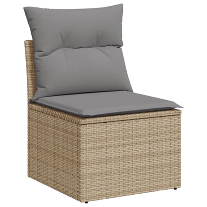 vidaXL Ensemble de canapés de jardin 4 pcs avec coussins en résine tressée beige