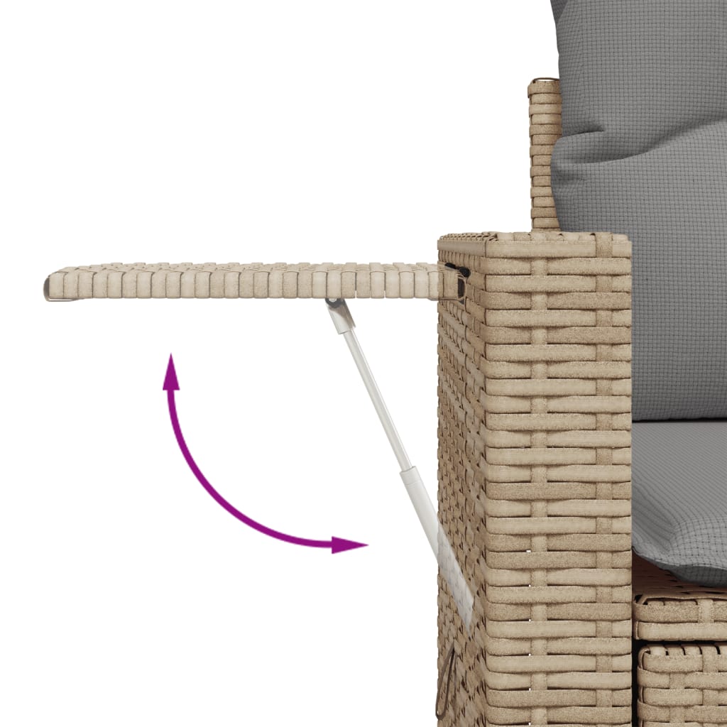 vidaXL Ensemble de canapés de jardin 4 pcs avec coussins en résine tressée beige