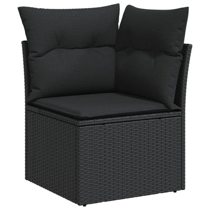 vidaXL Ensemble de canapés de jardin 8 pièces avec coussins résine tressée noir