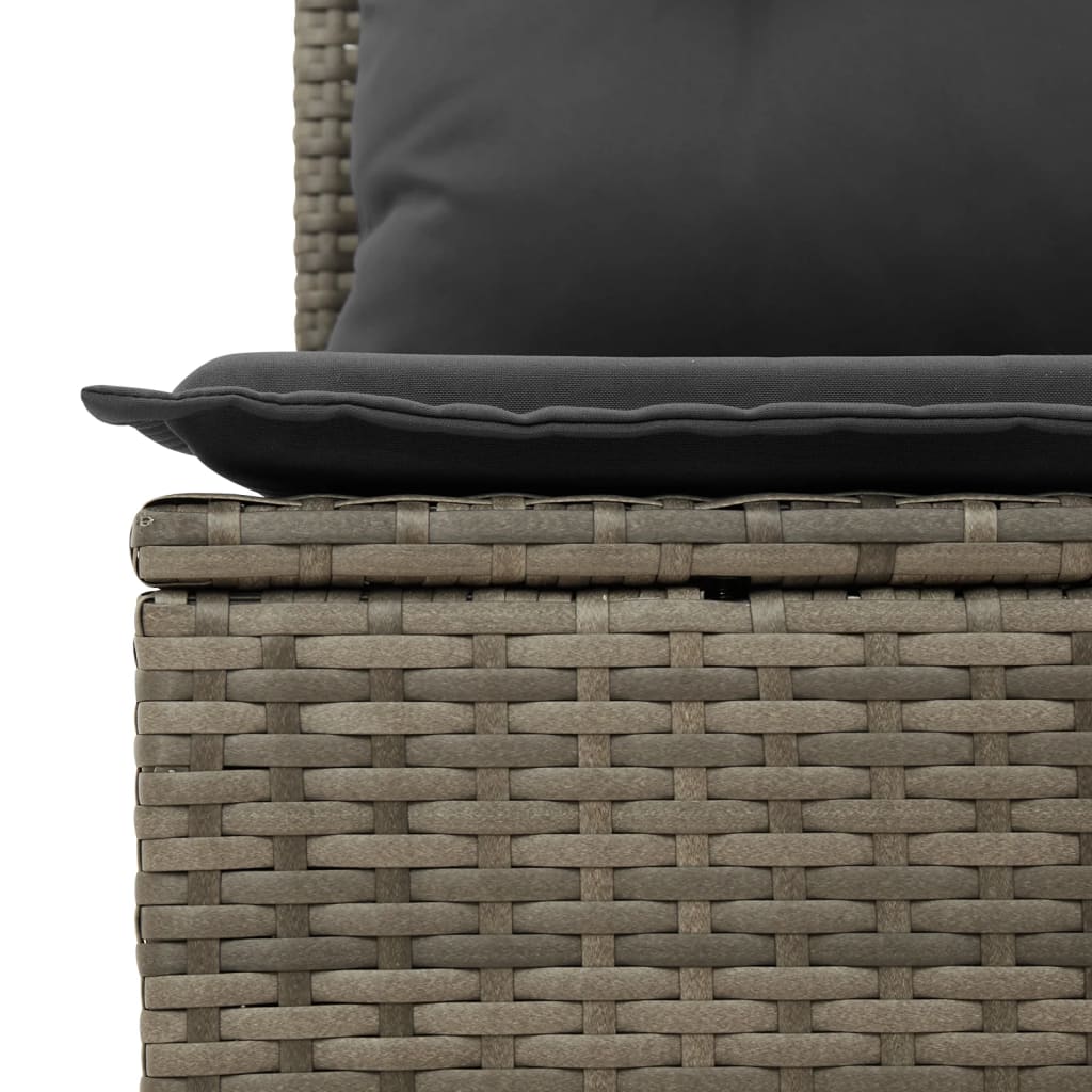 vidaXL Ensemble de canapés de jardin 7 pcs avec coussins Gris Résine tressée