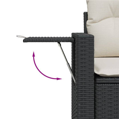 vidaXL Salon de jardin 10 pcs avec coussins Noir Résine tressée