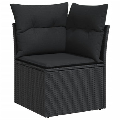 vidaXL Salon de jardin 10 pcs avec coussins Noir Résine tressée