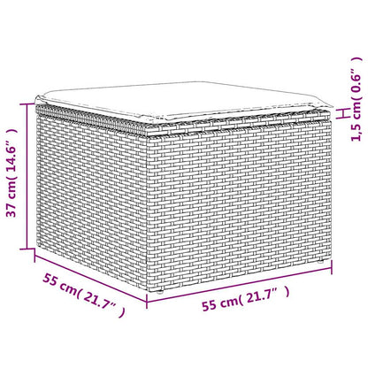 vidaXL 4-tlg. Garten-Sofagarnitur mit Kissen Hellgrau Poly Rattan