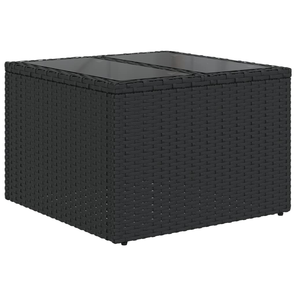 vidaXL Salon de jardin 6 pcs avec coussins Noir Résine tressée