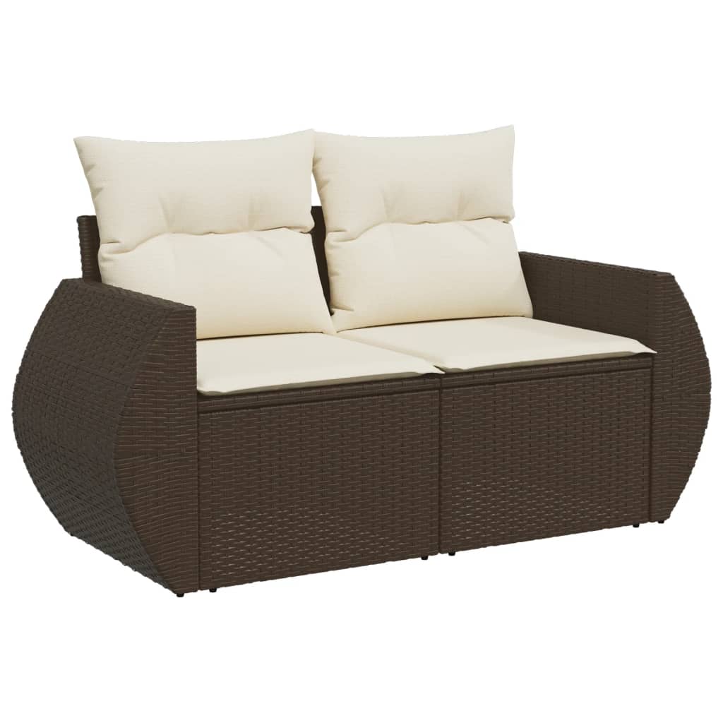 vidaXL 4-tlg. Garten-Sofagarnitur mit Kissen Braun Poly Rattan