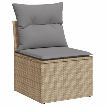 vidaXL Salon de jardin 6 pcs avec coussins beige résine tressée