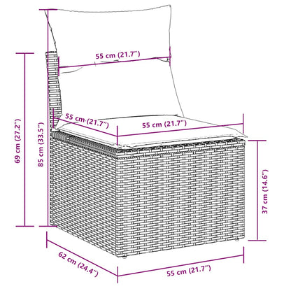 vidaXL Salon de jardin 8 pcs avec coussins Gris clair résine tressée