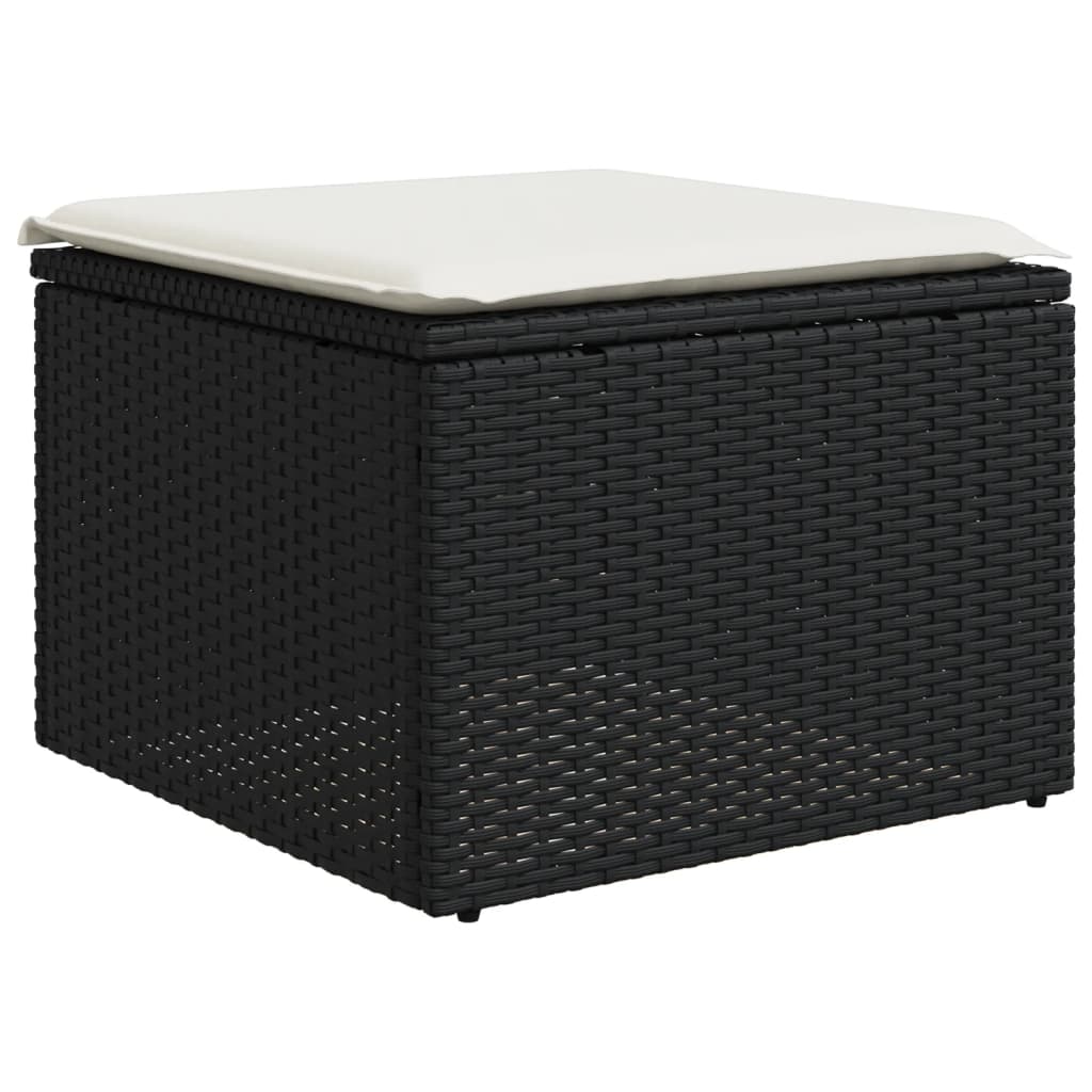 vidaXL Ensemble de canapés de jardin 8 pièces avec coussins résine tressée noir