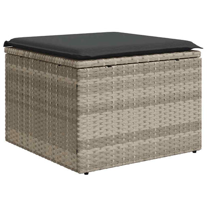vidaXL Salon de jardin 8 pcs avec coussins Gris clair résine tressée