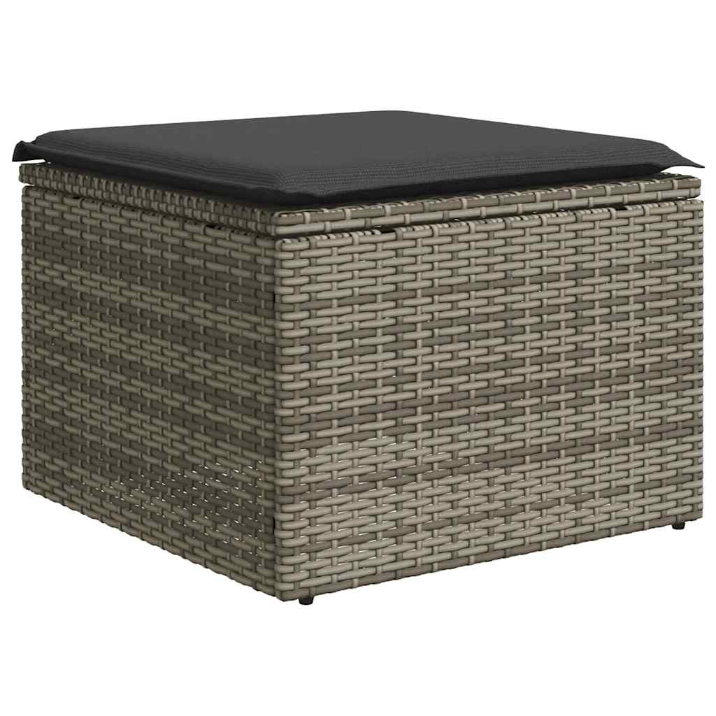 vidaXL Salon de jardin 8 pcs avec coussins Gris clair résine tressée