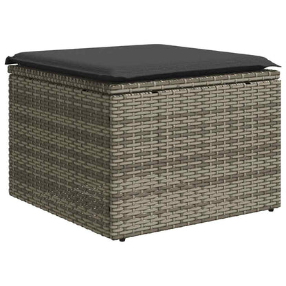 vidaXL Salon de jardin 8 pcs avec coussins Gris clair résine tressée