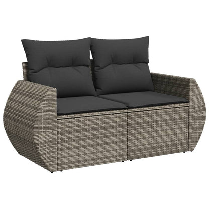 vidaXL Ensemble de canapés de jardin 6 pcs avec coussins gris résine tressée