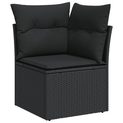 vidaXL Ensemble de canapés de jardin 8 pièces avec coussins résine tressée noir