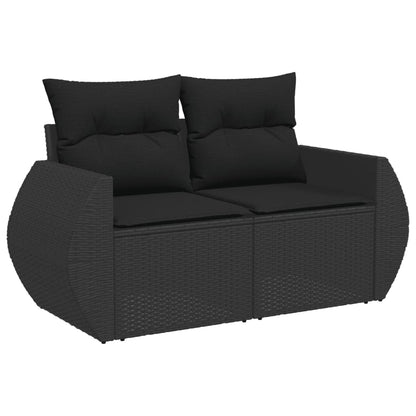 vidaXL Salon de jardin 10 pcs avec coussins Noir Résine tressée