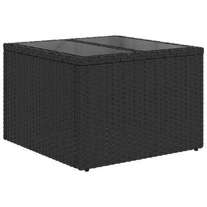 vidaXL Salon de jardin 10 pcs avec coussins Noir Résine tressée