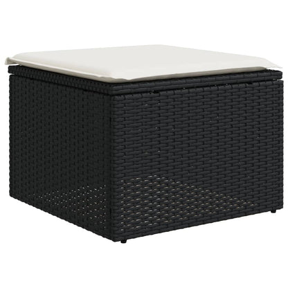vidaXL Salon de jardin 10 pcs avec coussins Noir Résine tressée