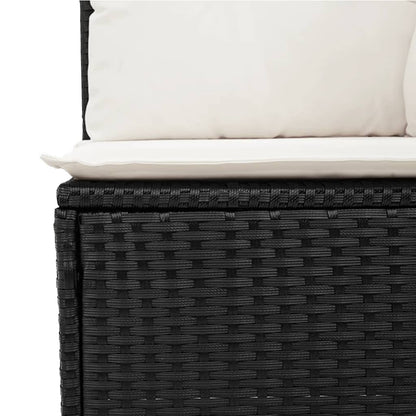 vidaXL Salon de jardin 11 pcs avec coussins Noir Résine tressée