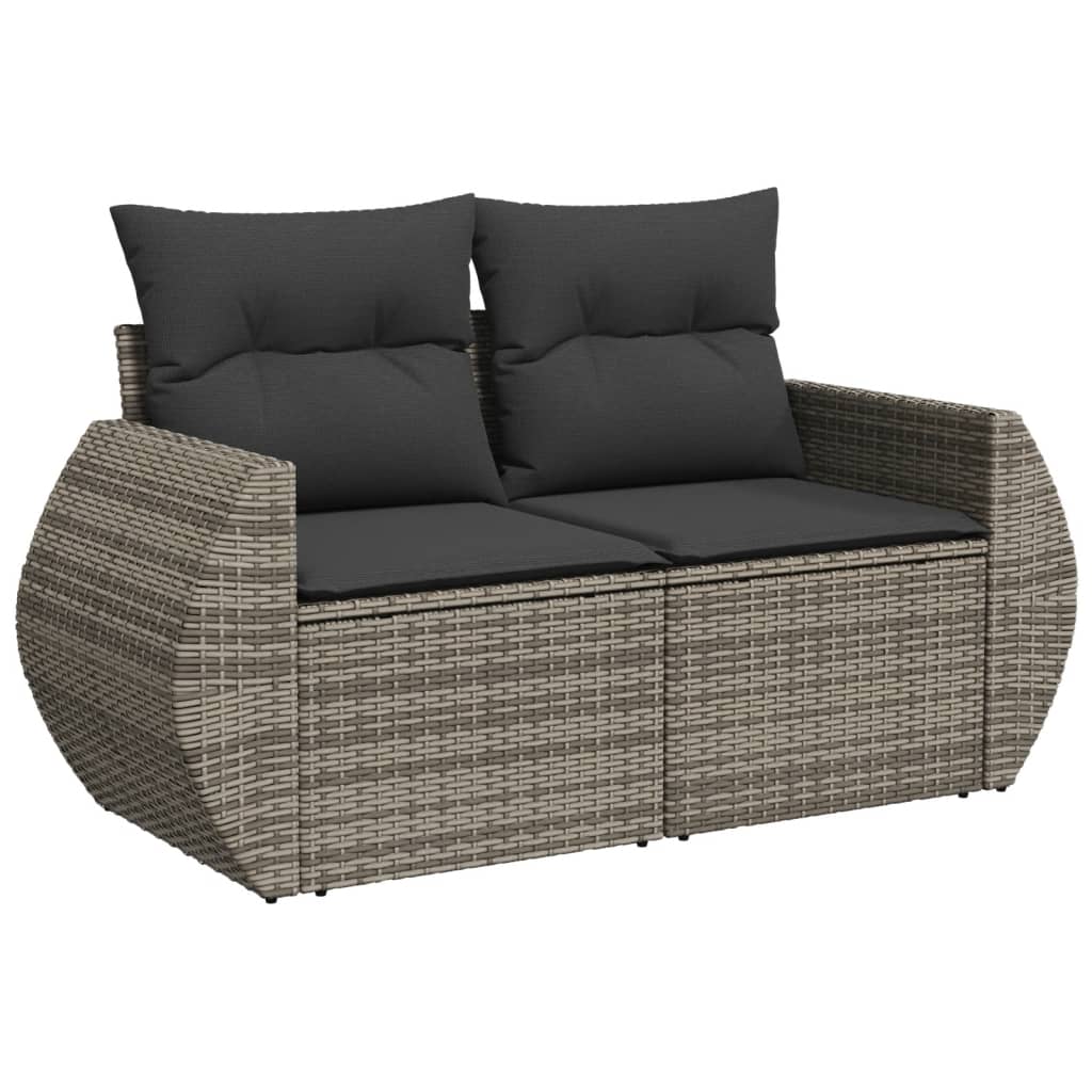 vidaXL Ensemble de canapés de jardin 11 pcs avec coussins en résine tressée gris