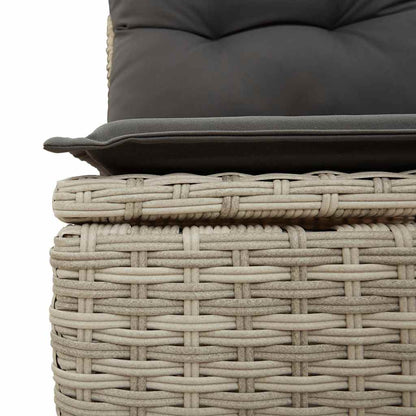 vidaXL Salon de jardin 11 pcs avec coussins Gris clair Résine tressée