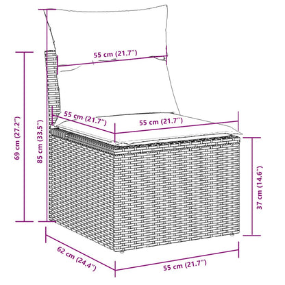 vidaXL Salon de jardin 11 pcs avec coussins Gris clair Résine tressée